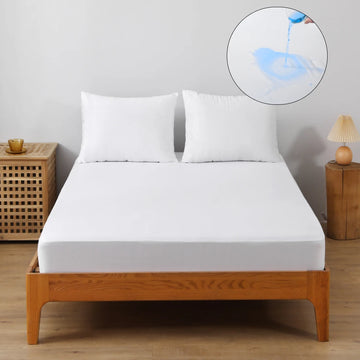 drap housse imperméable matelas blanc tricot jersey doux respirant élastique lit chambre