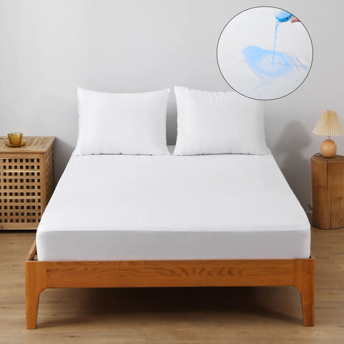 drap housse imperméable matelas blanc tricot jersey doux respirant élastique lit chambre
