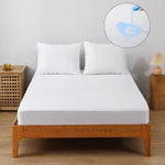 drap housse imperméable matelas blanc tricot jersey doux respirant élastique lit chambre