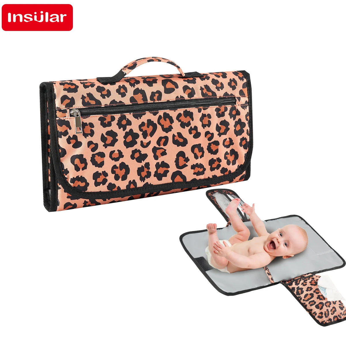 Sac langer pliable noir arrows moderne poches accessoires pratique poignée