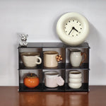 présentoir rangement tasses transparent moderne cuisine support minimaliste pieds accessoires pot gâteau
