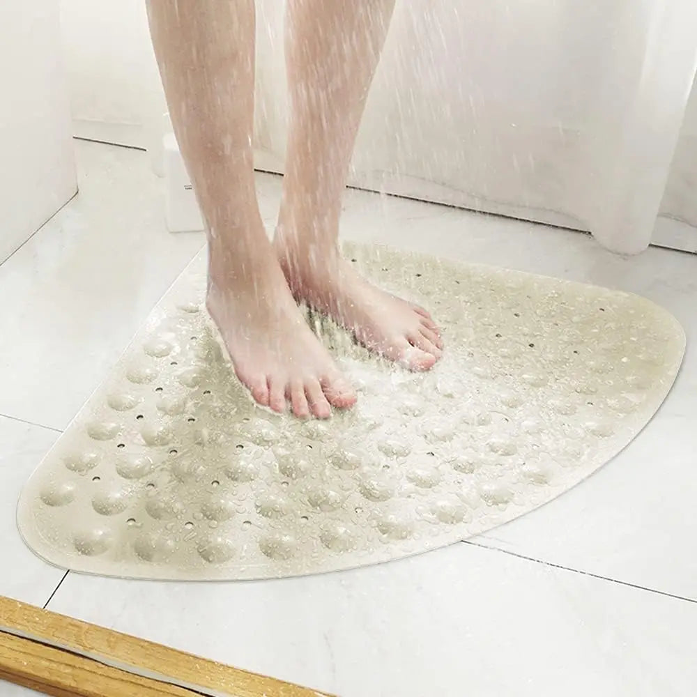 tapis bain massant antidérapant texture bosses gris moderne salle bain suction cup pvc respectueux