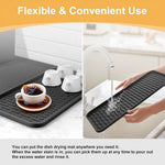 tapis séchage vaisselle silicone moderne noir surface rugueuse adhésif tasses assiettes couverts