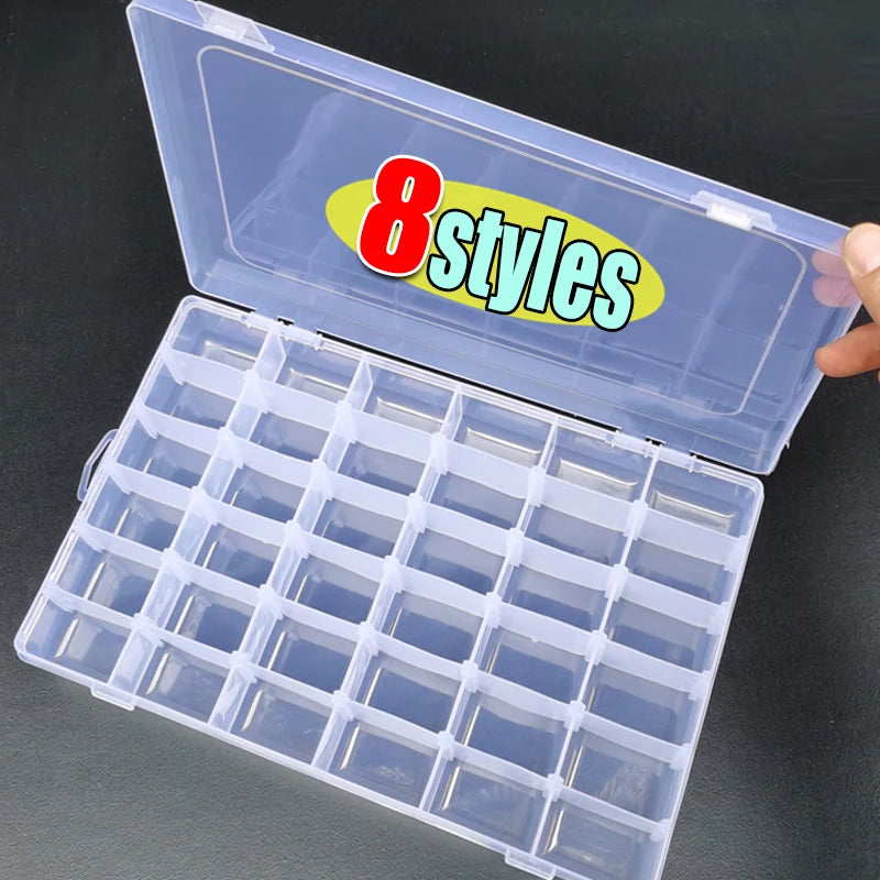 boîtes rangement bijoux transparentes plastique modernes poignées organisation pratique grandes petites