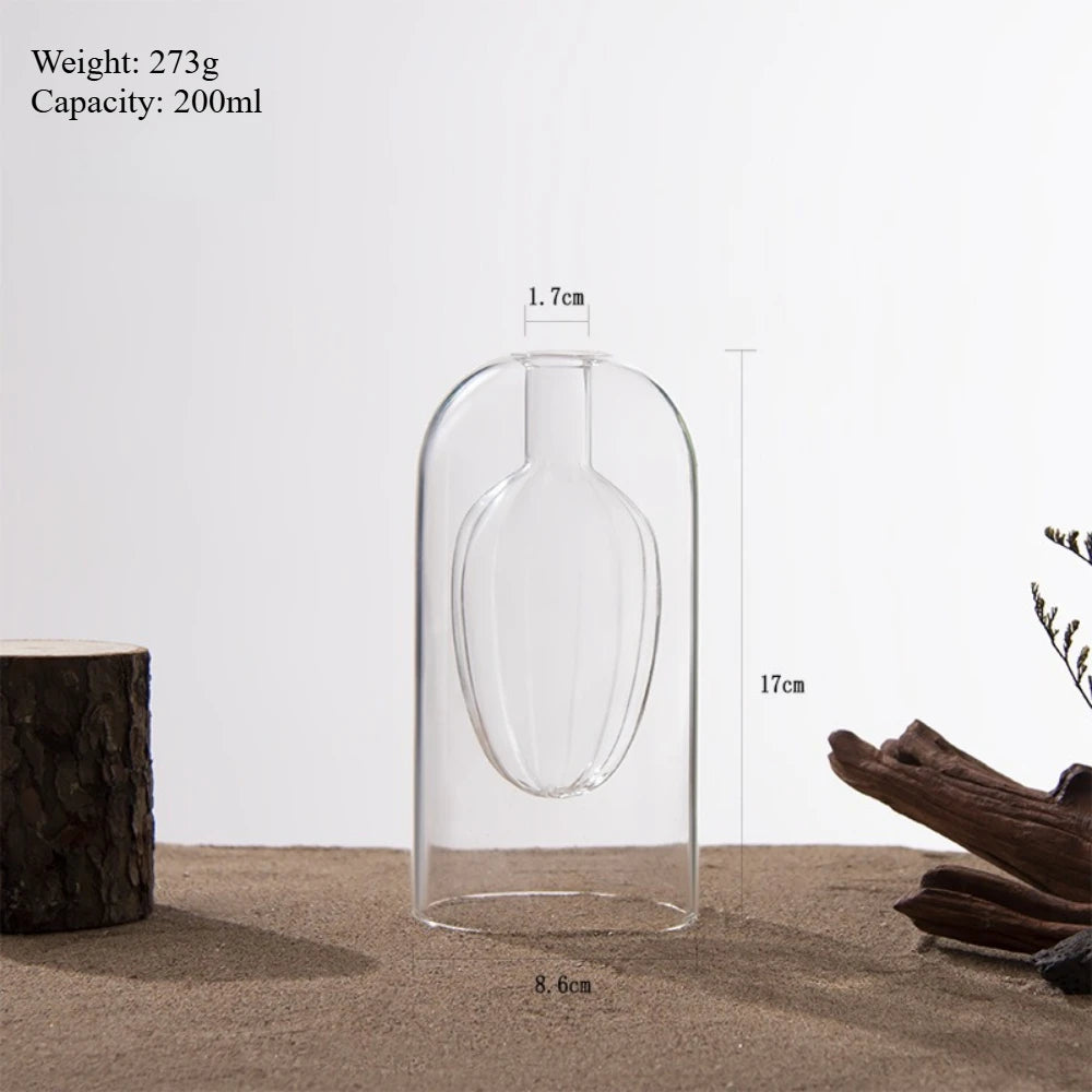 vase verre transparent moderne bouteille diffuseur parfum aromathérapie décoration salon minimaliste