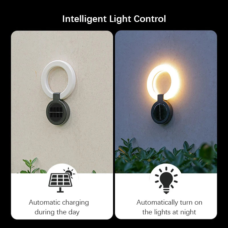 lumière solaire extérieure ip65 led ambre blanche adhésive jardin balcon moderneétalement fixe