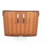 panier avant vélo tressé brun clair orange rustique vintage étanche facile détachable adultes