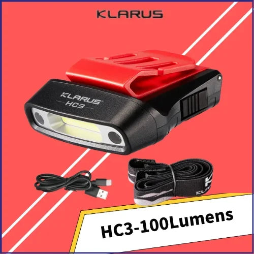 lampe visière rouge noir rechargeable détecteur mouvement clips bandeau autonomie 27h led compact moderne