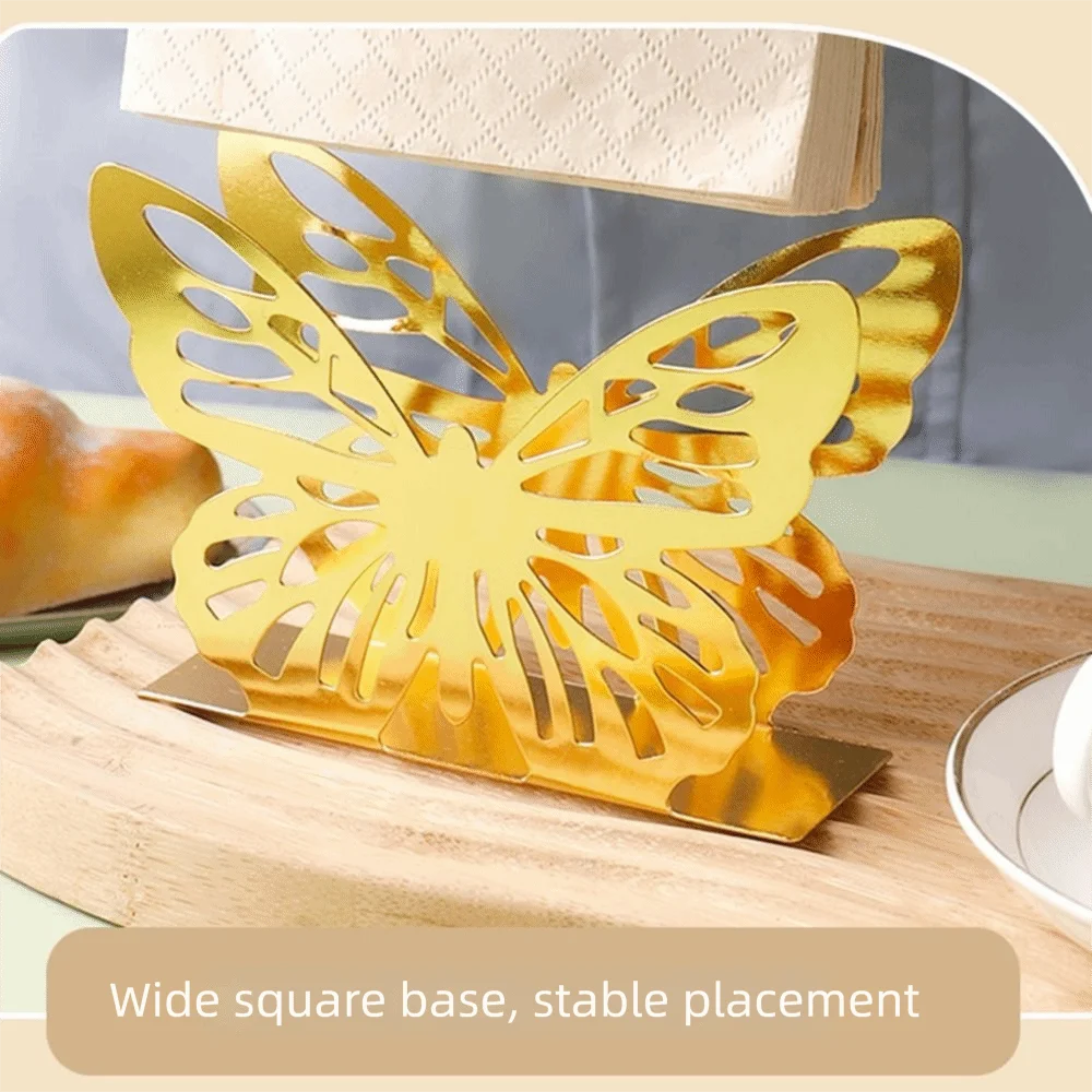porte serviettes moderne or noir papillon motif ajouré élégant clips serviettes assiette fourchette