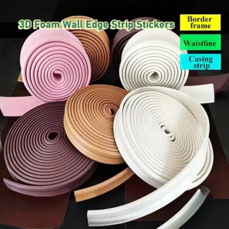 moulures décoratives murales adhésives 5m blanc marron rose profilées relief modernes