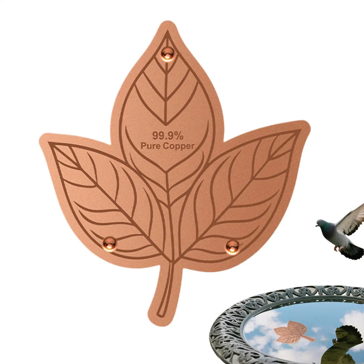 décoration jardin plaque cuivre motif floral feuilles roses artisanal extérieur embellir naturel durable elegance