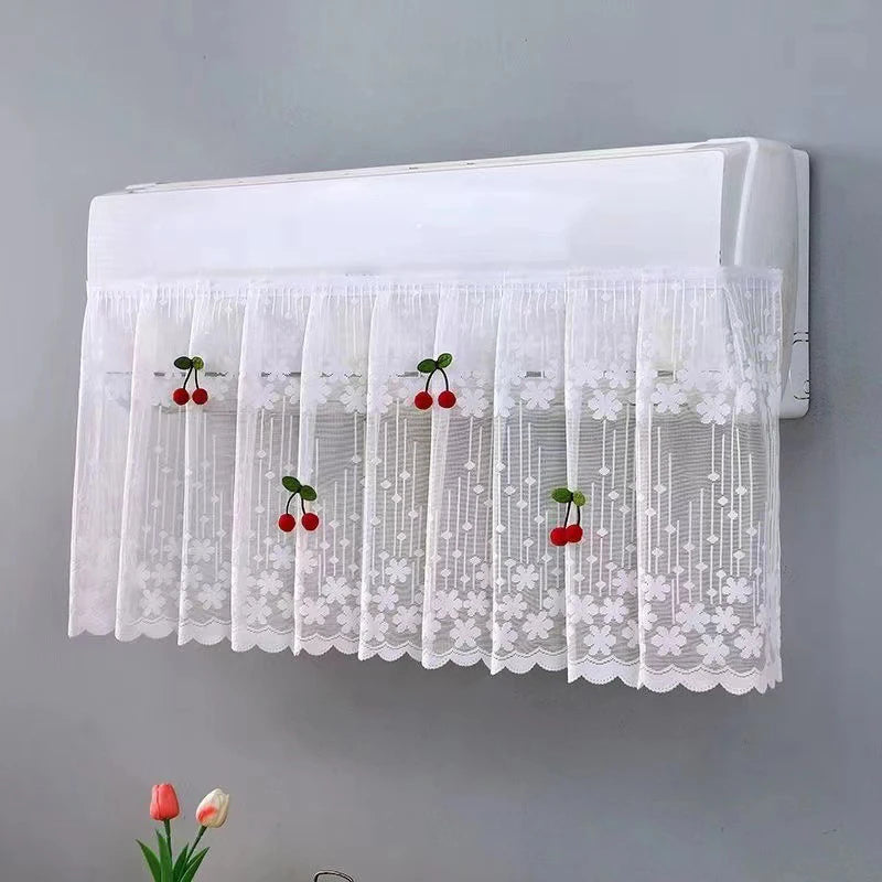 rideau climatisation blanc dentelle motifs floraux translucide classique anti poussière decoration maison