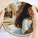 kit broderie multicolore motifs floraux paysage artiste aiguilles fil plan outils 30x30 40x40 50x50