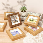 Cadre photo bois DIY avec aquarelle enfant exposée