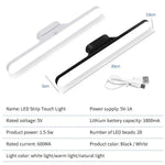 lampe led table rechargeable usb blanc noir aimant moderne interrupteur tactile trois couleurs