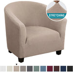fauteuil moderne housse polyester jacquard gris élégants boutons protection salon automne hiver