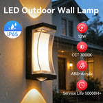 lampe murale extérieure moderne led ip65 étanche noir façade transparente abatjour acrylique