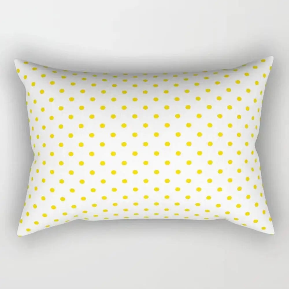 taies d'oreiller géométriques jaunes blanches modernes polyester 30x50cm minimaliste coussins rectangulaires motifs triangles losanges