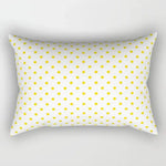 taies d'oreiller géométriques jaunes blanches modernes polyester 30x50cm minimaliste coussins rectangulaires motifs triangles losanges