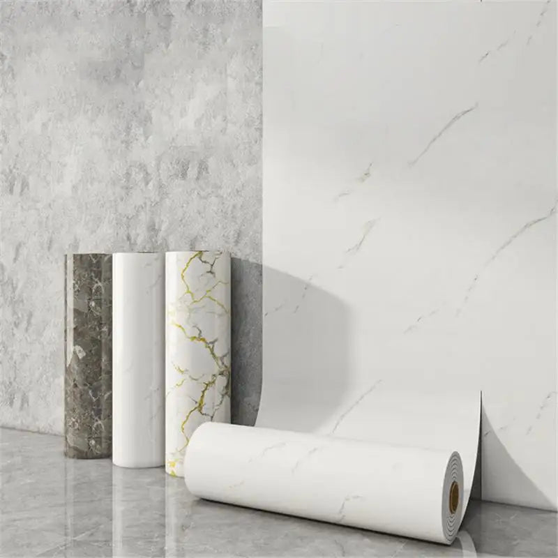 papier peint marbre blanc gris moderne adhésif décoration chambre salon diy pvc auto collant
