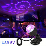 projecteur led moderne transparent effet stroboscopique disco son rotation auto câble usb 5v suction