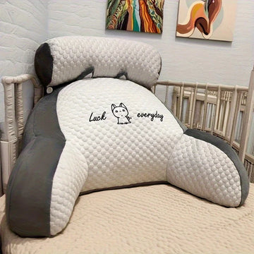 oreiller lecture forme gris blanc moderne amovible lavable massage mousse pe polyester coton pointillé