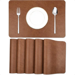 tapis table cuir marron clair moderne résistant chaleur antidérapant imperméable lavable 44.5x30CM