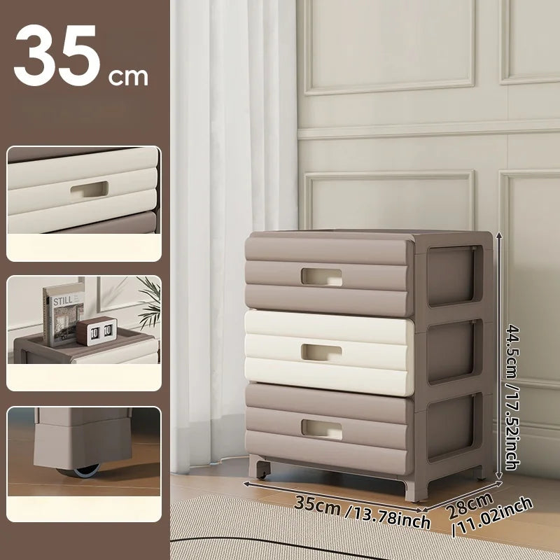 rangements tiroirs vêtements rotatifs niveaux gris beige moderne respectueux environnement