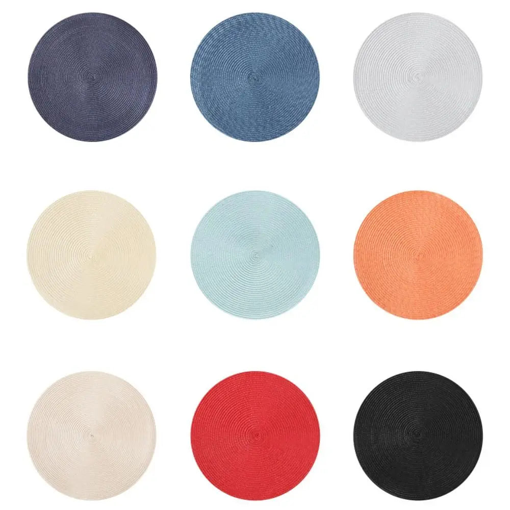 placemats tissés bleu orange moderne assiettes cuillères verres d'eau 38cm résistants antidérapantsDecorationMaison