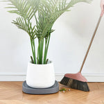 support plante moderne plateau antidérapant blanc gris robusteintérieur roue stable transporte plantes facilement