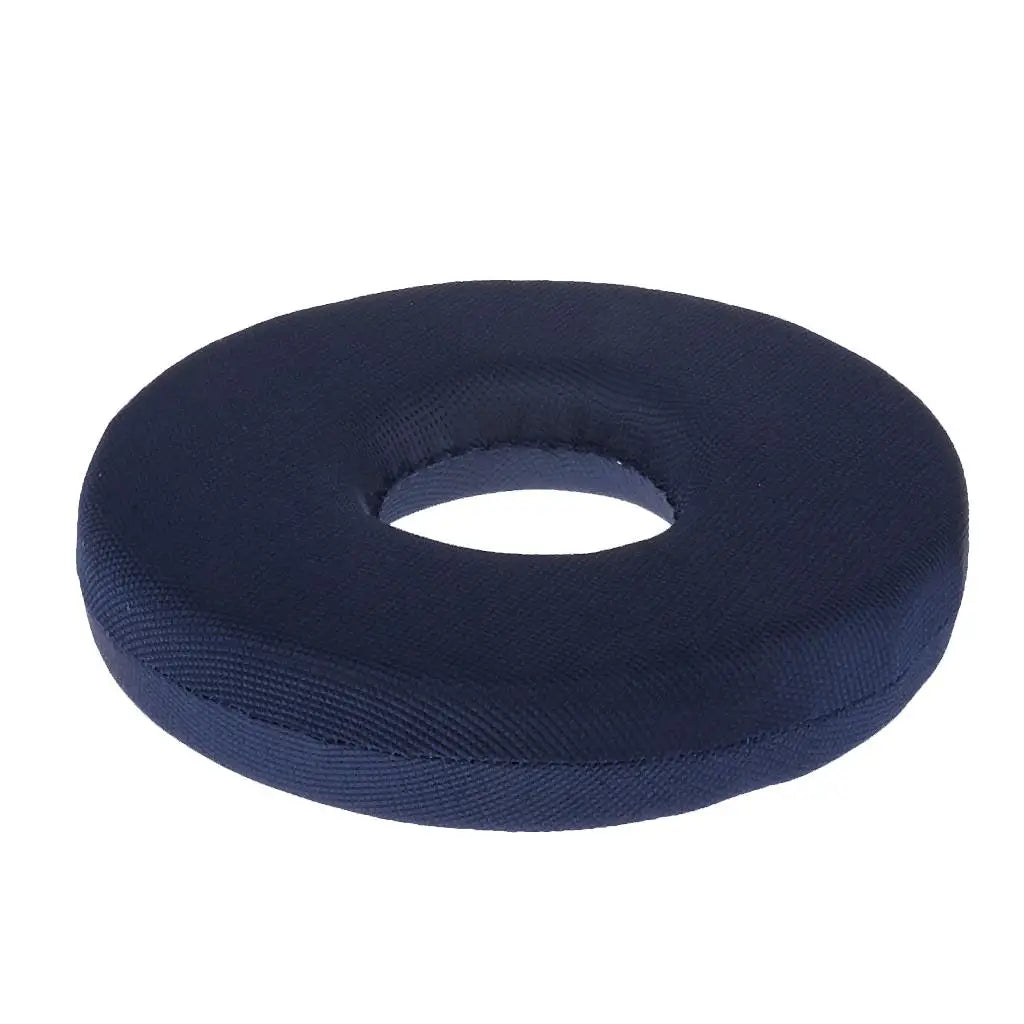 coussin donut bleu marine bleu clair tissé confort hémorroïdes coccyx grossesse douleur relief