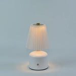 lampe table led blanc marron rose plissée moderne interrupteur tactile charge type