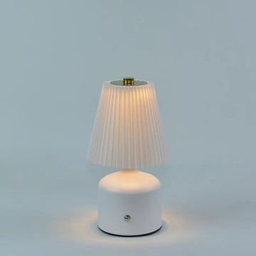lampe table led blanc marron rose plissée moderne interrupteur tactile charge type