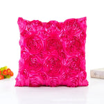 taies oreiller rose motif roses élégantes 40x40cm polyester fermeture glissière carreaux décoratifs rouges