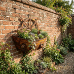 cache pot forme bateau marron rustique texture métal vieilli vintage succulentes gravierintérieur