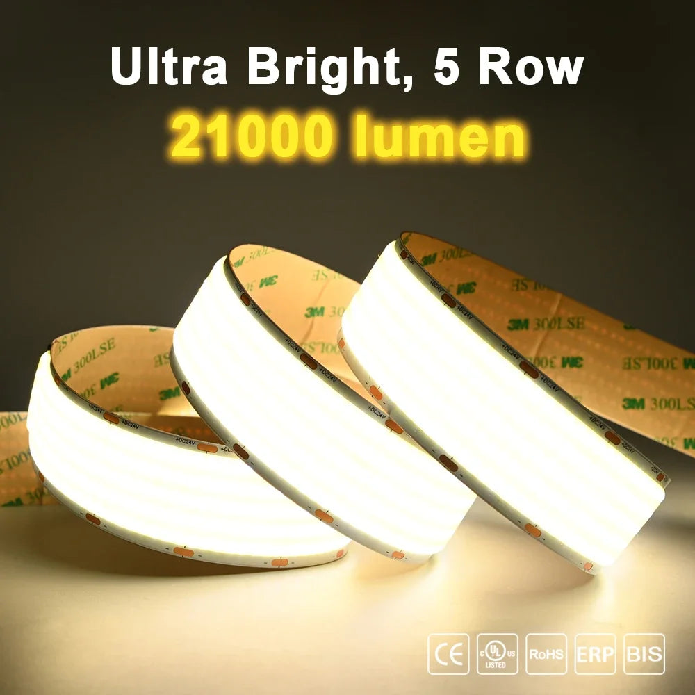 ruban led 1600 leds 24v 3000k 4000k 6500k adhésif moderne blanc lisse