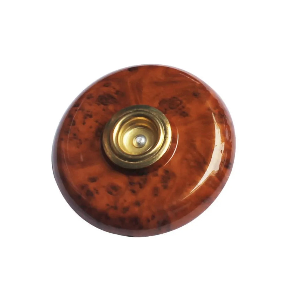 disques decoratifs insert metallique noir marron nuances carbone aspect bois vintage