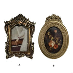 Cadre photo ornement doré fleurs noires baroque adulte unisexeOpaque fond noir image fleurie baroque