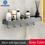 étagère murale moderne étagère salle bain aluminium gris laquée fixations adhésives serviettes cosmétiques minimaliste
