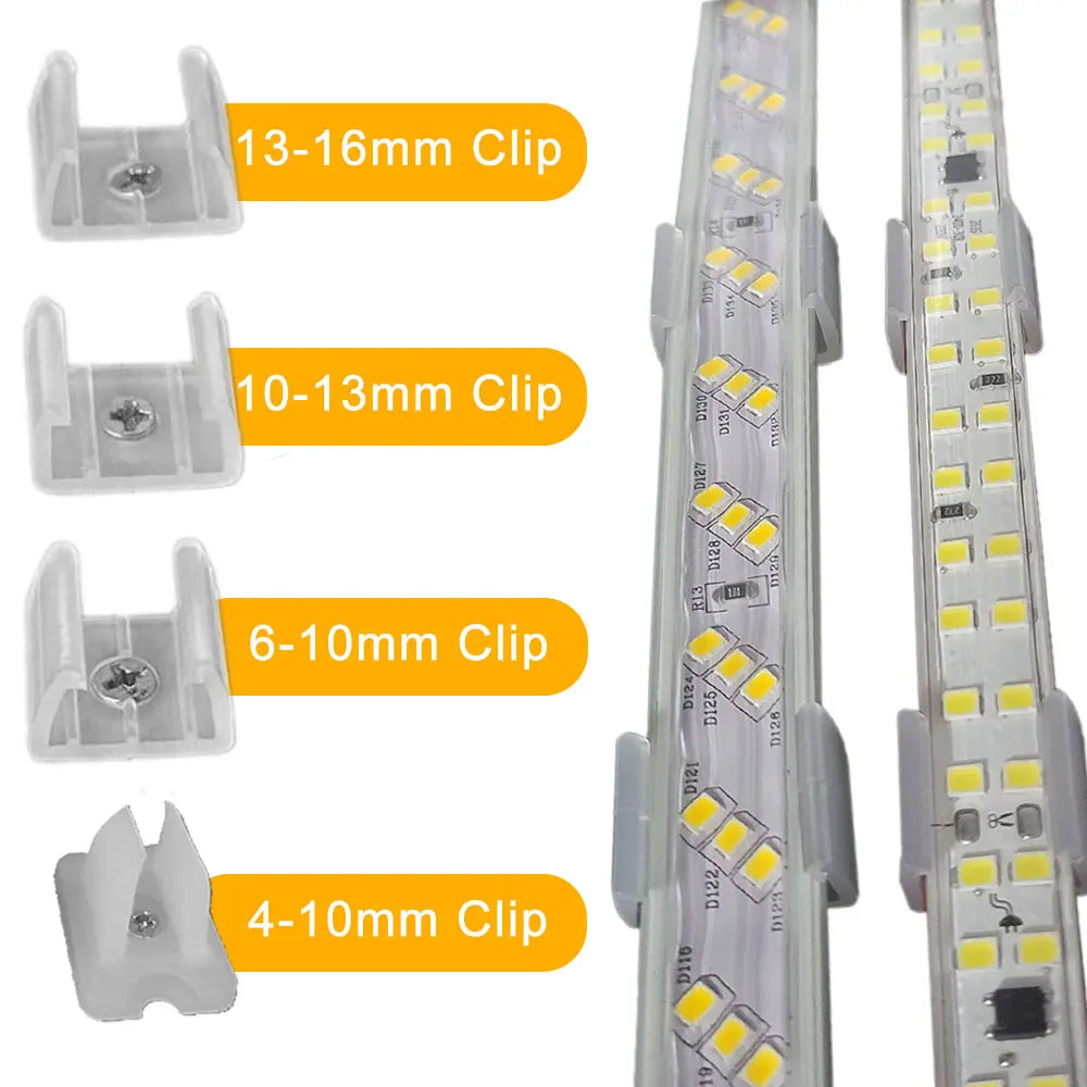 clips fixation tubes led néon transparent vis certification fcc rohs 100pcs 200pcs 50pcs 20pcs