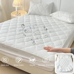 protège matelas imperméable quilté motif géométrique taies d'oreiller lit simple double