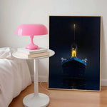 affiches murales titanic bleu noir blanc impressionnistes nuit lumière glace vague cadres