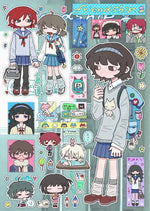 sticker dessin animé motif scolaire chat quotidien opaque manuel décoration papier variété couleurs