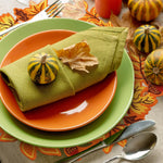 serviettes table automnales feuilles d'érable rouges oranges marrons décoratives saisonnières 6pcs