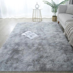 tapis gris noir peluche épaisse moderne salon chambre décoratif durable 120cm 160cm 230cm