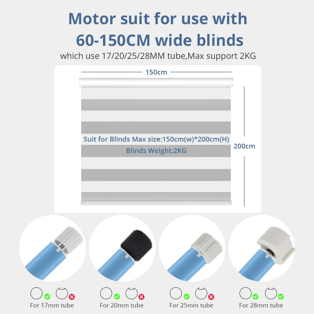 motrice store roulant blanc bleu rayures horizontales moderne affichage led module zigbee batterie intégrée
