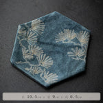 serviettes table chinoises texturé feuilles bambou dorées vert marron bleu respectueuses environnement 9.2x9.2cm