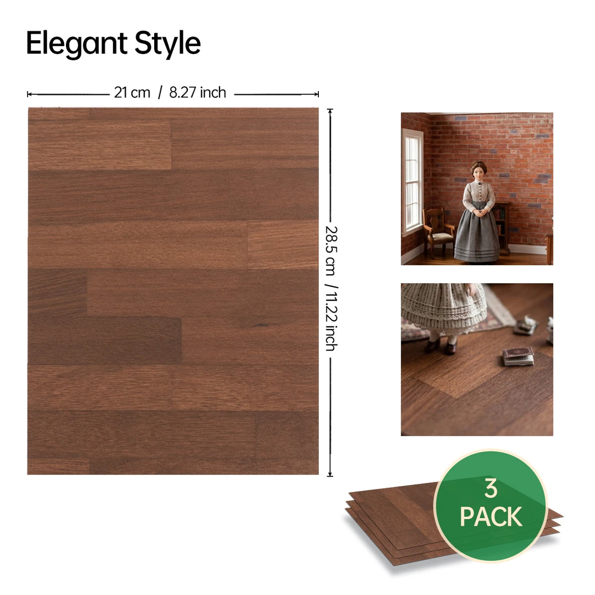 papier peint adhésif classique grain bois motif brique élégant 21cm 285cm 3pièces