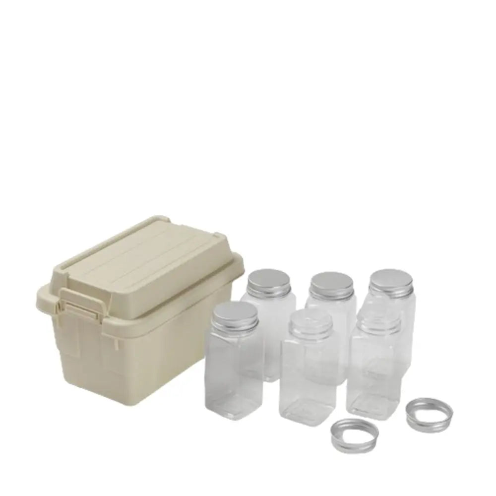 boîte rangement pratique beige vert olive pots conservation couvercle robuste plastique respectueux environnement
