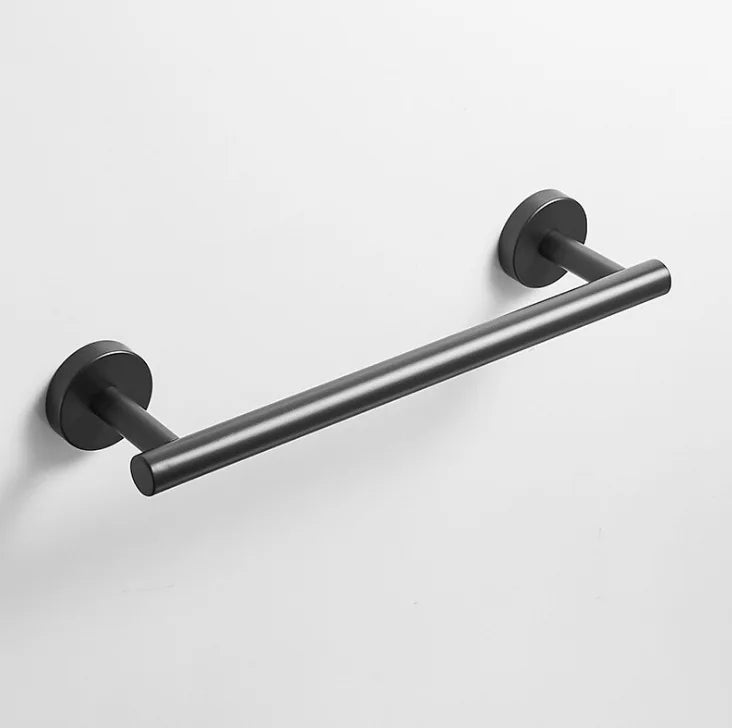 barre serviettes acier inoxydable noir mat moderne salle bain vis fixations inclusées 40cm